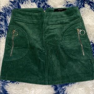 Velvet green, corduroyed mini skirt
